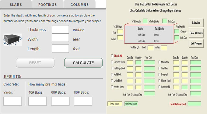 The purpose of concrete calculator