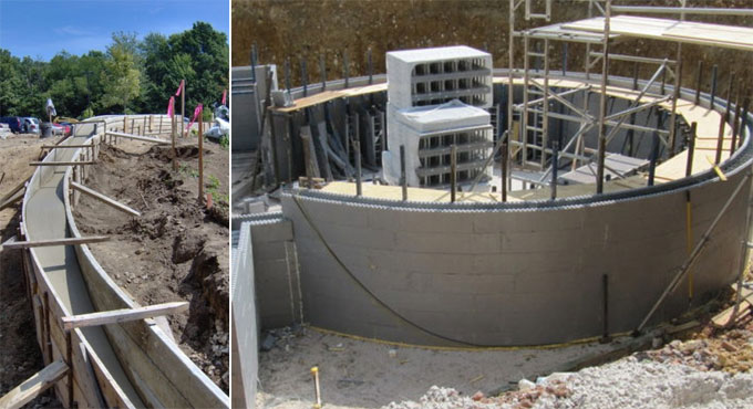 Construction Process of a Curved Concrete Wall
