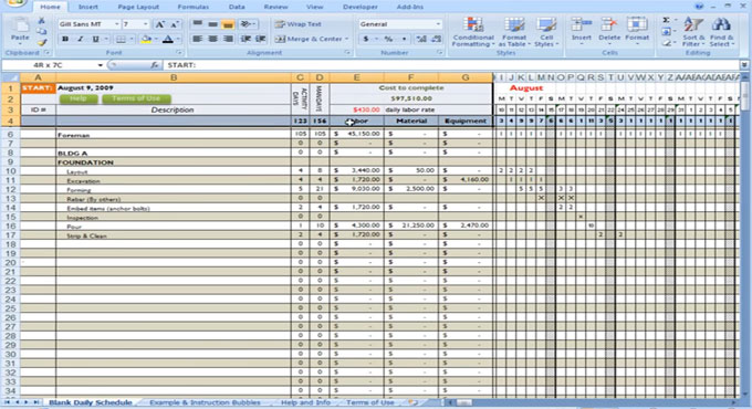 construction estimate template excel