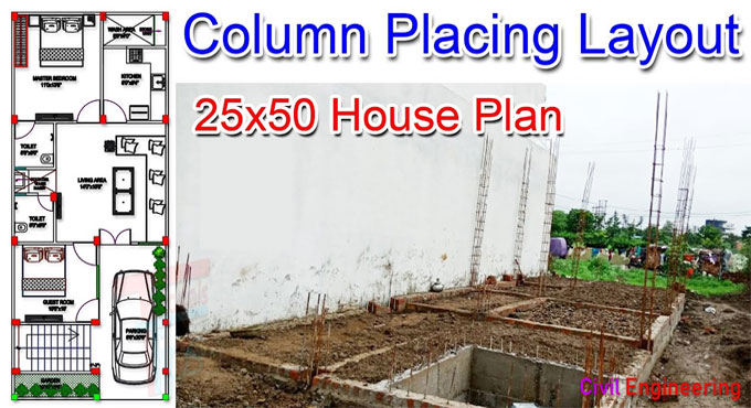 How do you place a column in a floor plan?