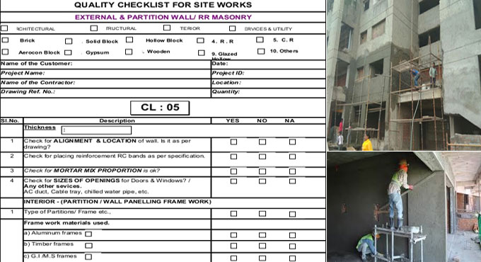 External Plastering Work Checklist - to follow in Building Construction
