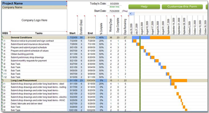 Download Weekly Commercial Construction Schedule with Excel