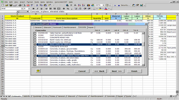 Concrete Construction Cost Estimating Software