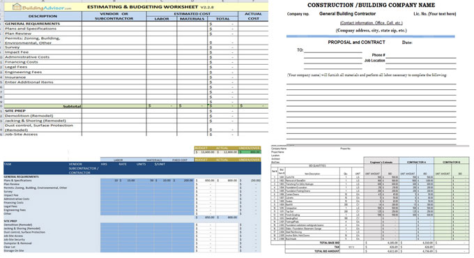 Five Best Free Construction Estimating Templates