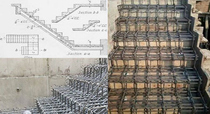 Rebar / Reinforcement for Staircase - Installation of Steel Reinforcement